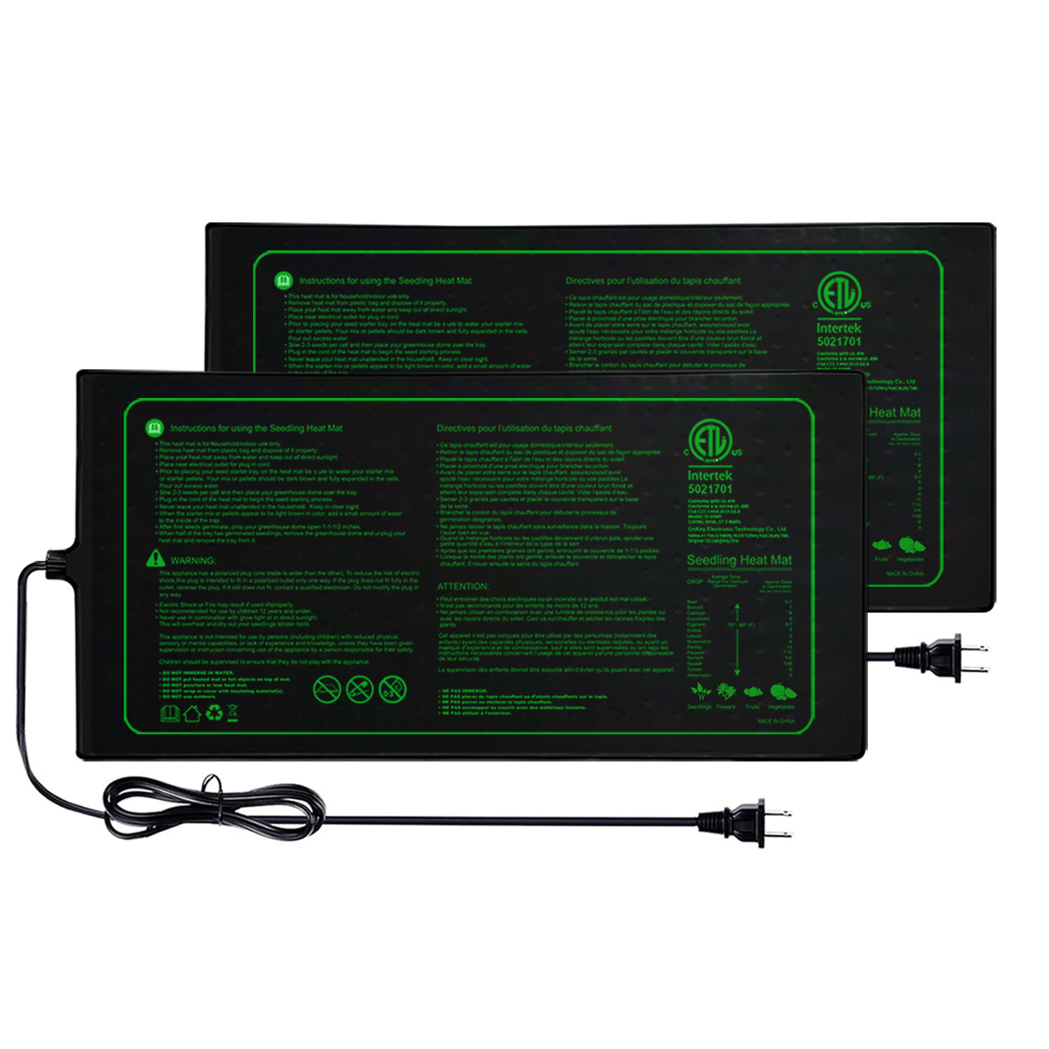 Seedling Heat Mat - Tapete de calor para mudas, dois