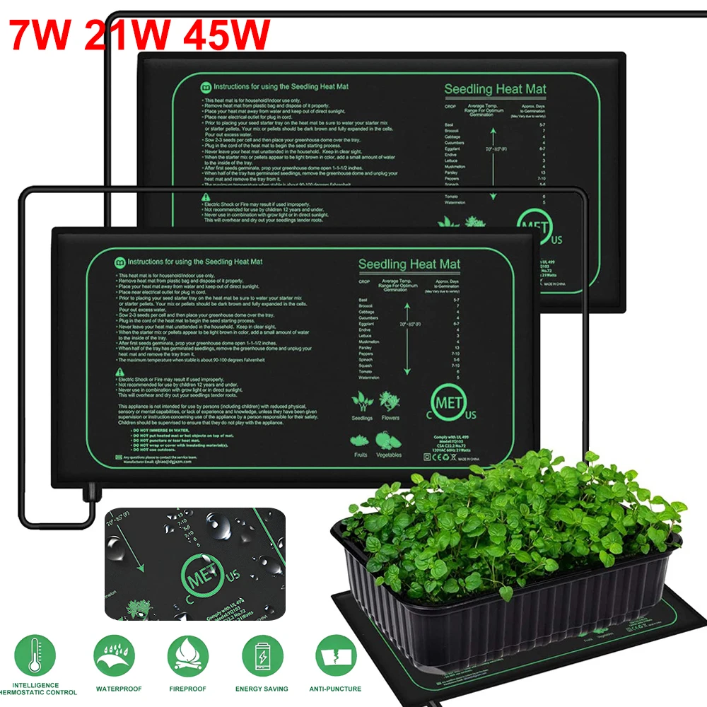 Seedling Heat Mat - Tapete de calor para mudas, 10/25/50cm,